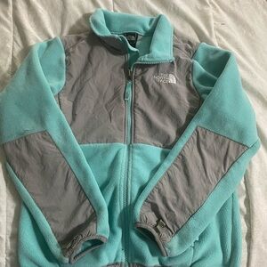 The North Face Aqua and Gray Fleece Jacket